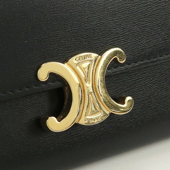 CELINE Celine with coin purse Triomphe 10I65 3DPV 38NO tri-fold wallet calf l... - Picture 7 of 10